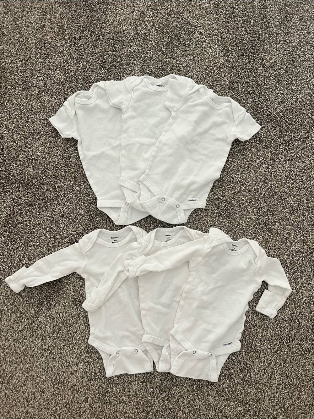 Gerber Onesies Brand Bodysuits Short & Long Sleeve White Bundle White Bundle